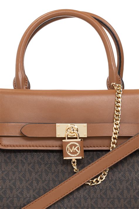 michael kors hamilton satchel luggage gold|Michael Kors Hamilton legacy bag.